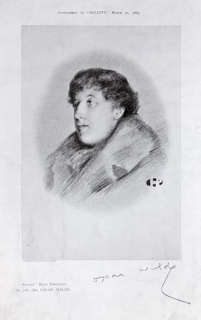 Oscar Wilde (1854-1900) Bir Bijou Portresi, Toplumdan by English School