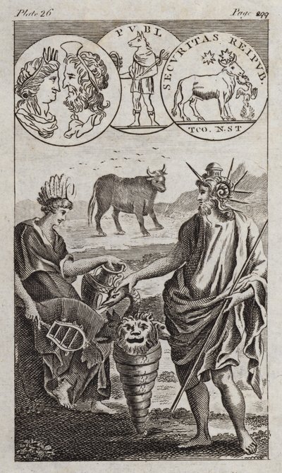 Osiris, Apis, Serapis (gravür) by English School