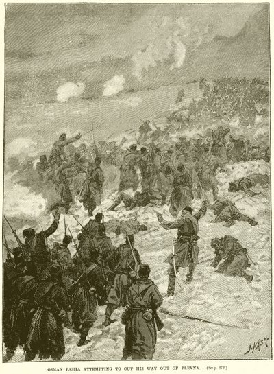Osman Paşa, Plevne Çıkışını Kesmeye Çalışıyor by English School