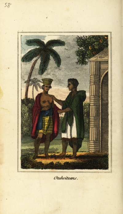 Otaheiteans veya Tahiti, Polinezya yerlileri by English School