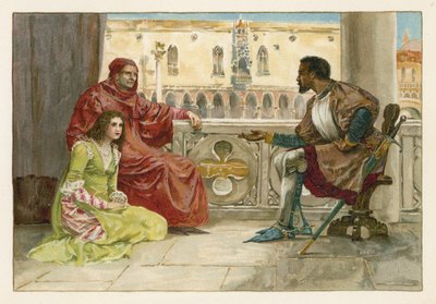 Othello, Desdemona ve babasıyla konuşuyor by English School