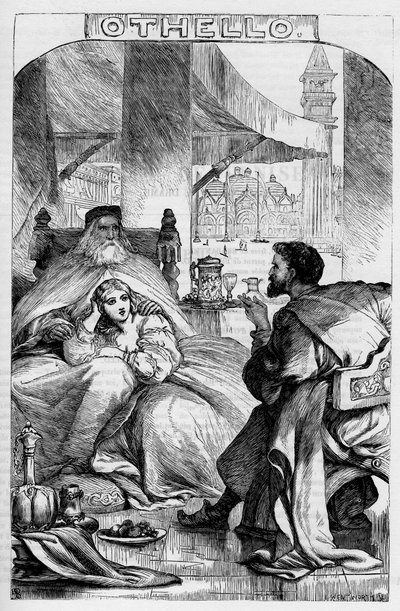 Othello, Venedik Moor - İllüstrasyon “” Completes by William Shakespeare”” 1866 - Bu baskının çizimleri ve genel biçimi, Londra