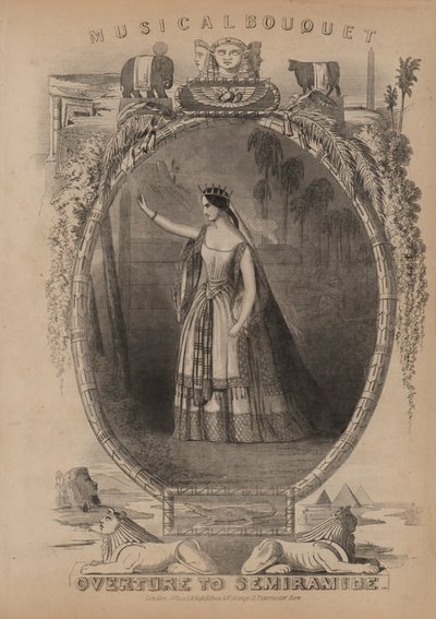 Semiramide Uvertürü (renkli taş baskı) by English School