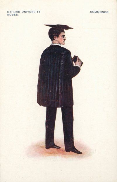 Oxford Üniversitesi cüppeleri - Commoner (renkli lito) by English School