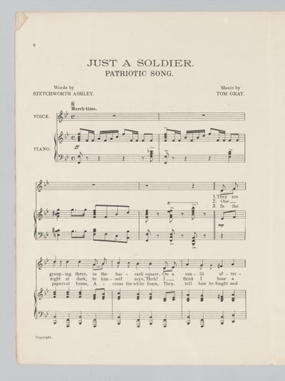 Just a Soldier şarkısının müzik notasının 2. sayfası by English School