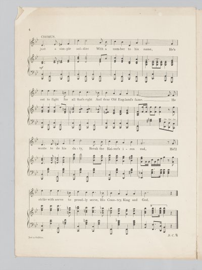 Just a Soldier şarkısının müzik notasının 4. sayfası by English School