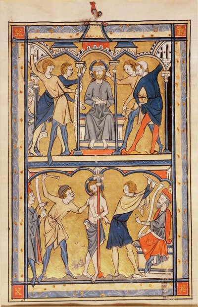 Bir mezmurdan sayfa, c.1270 (parşömen üzerinde tempera) by English School