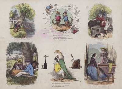 Çekici Resimli Kitaptan Sayfa (renkli gravür) by English School