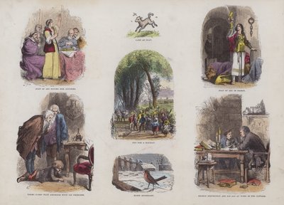 Çekici Resimli Kitaptan Sayfa (renkli gravür) by English School