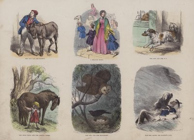 Çekici Resimli Kitaptan Sayfa (renkli gravür) by English School