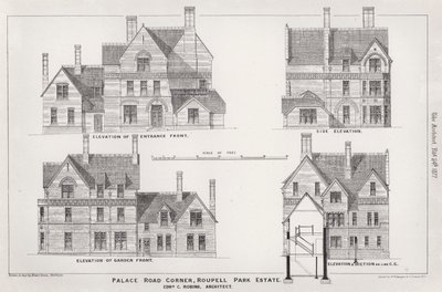 Palace Road Corner, Roupell Park Estate (gravür) by English School