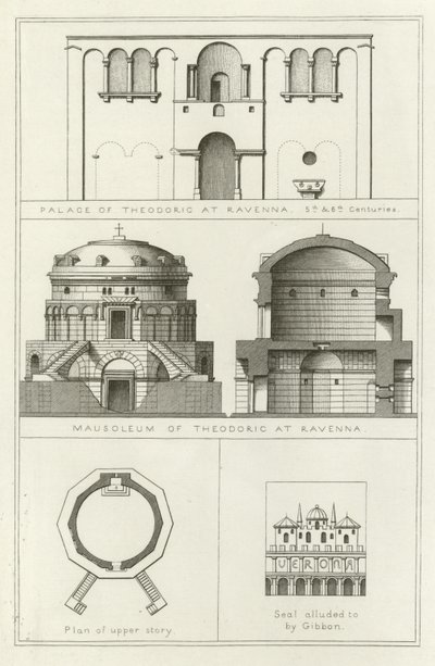 Theodoric Sarayı ve Mozolesi, Ravenna, İtalya, 5. ve 6. Yüzyıllar by English School