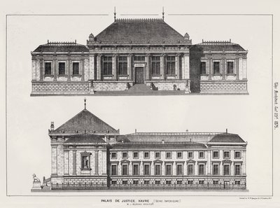 Adliye, Havre, Aşağı Seine (gravür) by English School