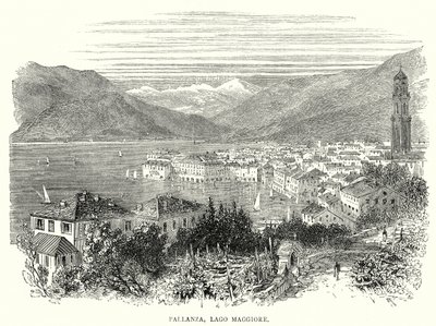 Pallanza, Maggiore Gölü (gravür) by English School