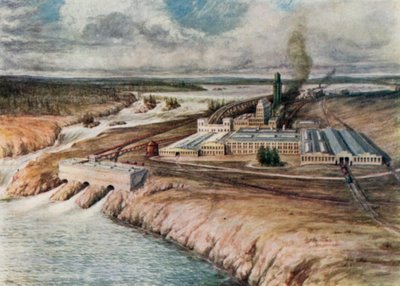 Kağıt fabrikaları, Newfoundland (renkli lito) by English School