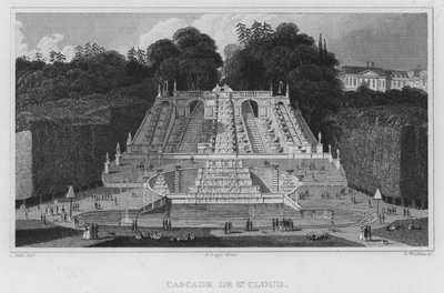 Paris, Cascade De St Cloud (gravür) by English School