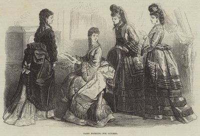Ekim için Paris Modası (gravür) by English School
