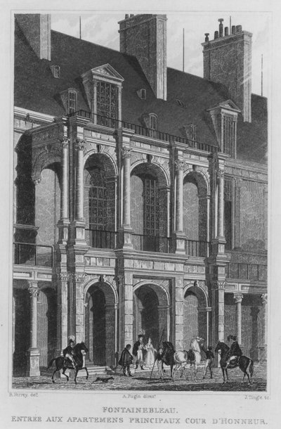Paris, Fontainebleau, Ana Daireler Onur Mahkemesine Giriş (gravür) by English School