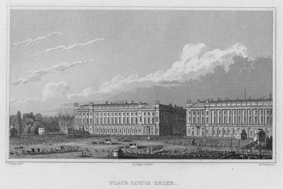Paris, Place Louis Seize (gravür) by English School