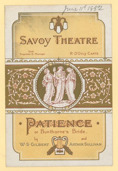 Sabır; veya Bunthornes Bride, WS Gilbert ve Arthur Sullivan by English School