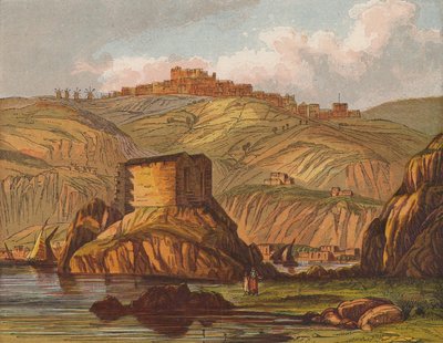 Patmos, Yunanistan (renkli taş baskı) by English School
