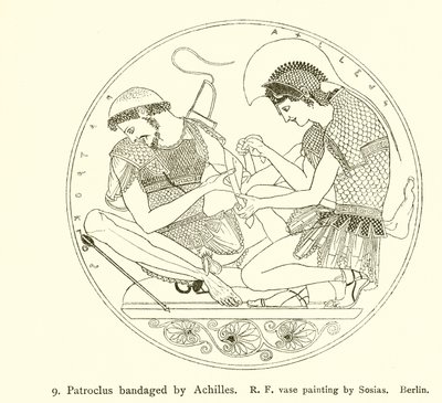 Aşil tarafından sarılmış Patroclus by English School