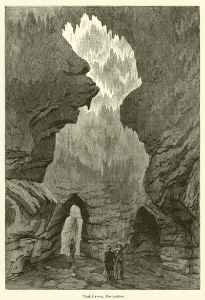 Peak Cavern, Derbyshire (gravür) by English School