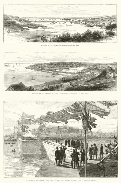 Pembroke Dock, Milford Haven (gravür) by English School