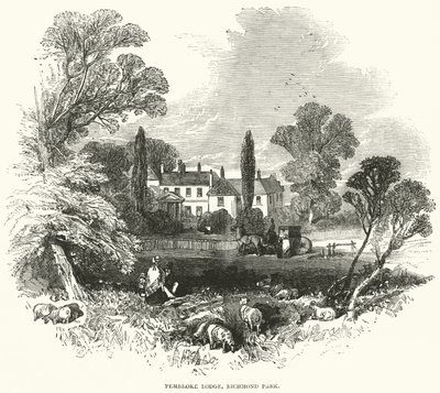 Pembroke Lodge, Richmond Park (gravür) by English School