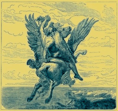 Kanatlı At Üzerinde Perseus Pegasus, Medusa