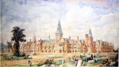 Bir okul veya kolej için perspektif tasarımı, c.1865 by English School