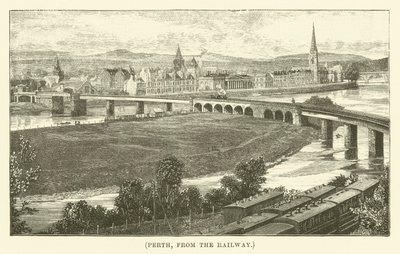 Perth, demiryolundan (gravür) by English School