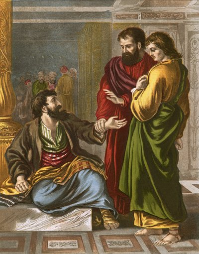 Peter ve John tapınağın kapısında by English School