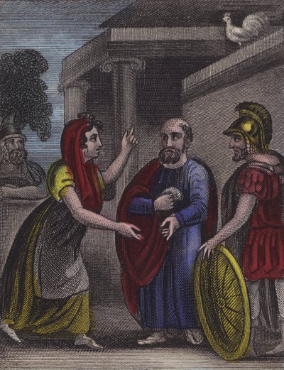 Petrus mübarek Rabbini inkar etti... (renkli gravür) by English School