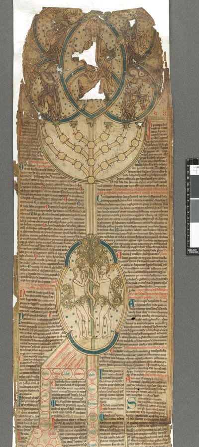Peter of Poitiers, İsa'nın Soykütüğünde Tarih Özeti (Parşömen) by English School