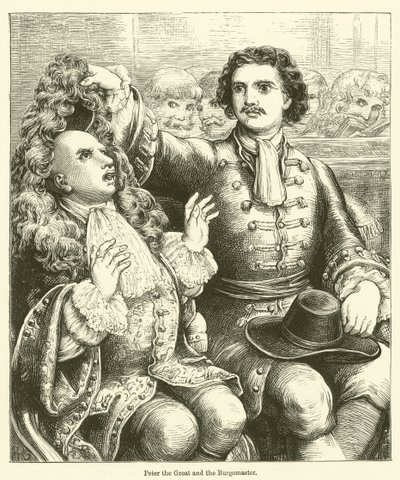Büyük Peter ve Belediye Başkanı (gravür) by English School