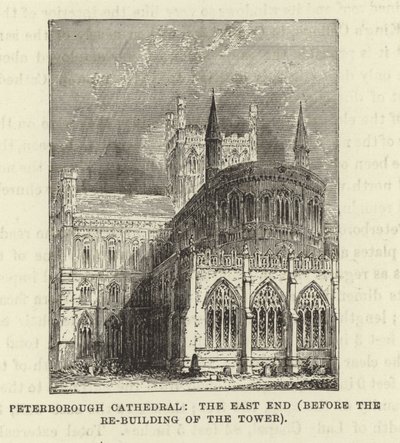 Peterborough Katedrali, East End (Kulenin Yeniden İnşasından önce) by English School