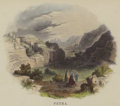 Petra (renkli gravür) by English School