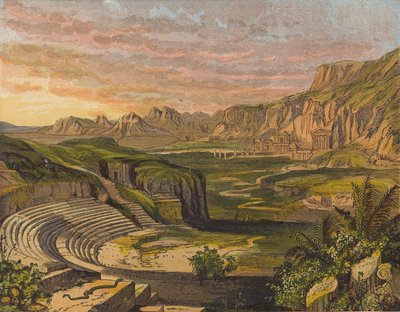 Petra, Ürdün (renkli lito) by English School