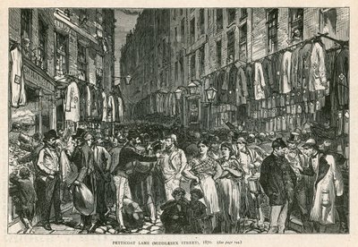 Petticoat Lane (Middlesex Caddesi), Londra, 1870 by English School