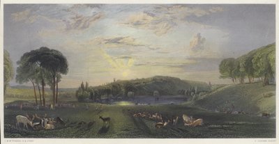 Petworth Park, Sussex (renkli gravür) by English School
