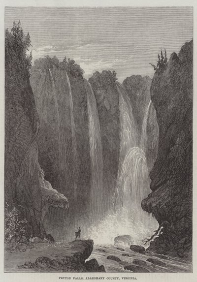 Peyton Falls, Alleghany County, Virginia (gravür) by English School