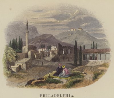 Philadelphia (renkli gravür) by English School
