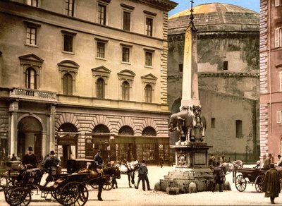 Piazza di Minerva, Roma (el renkli fotoğraf) by English School