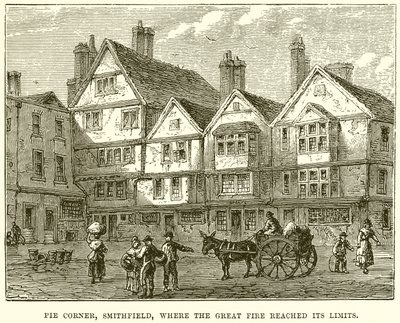 Pie Corner, Smithfield, Büyük Ateşin Sınırlarına Ulaştığı Yer by English School