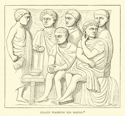 Pilatus ellerini yıkıyor by English School