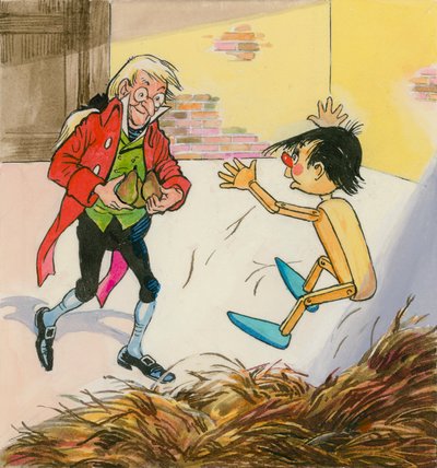 Pinokyo (kağıt üzerine guaj boya) by English School
