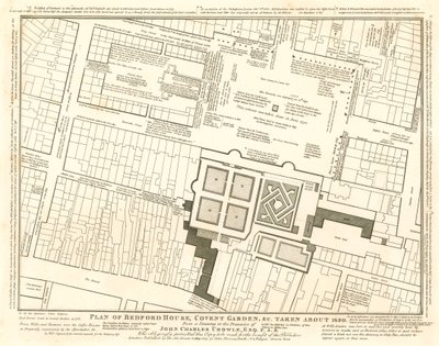 Bedford House Planı, Covent Garden, Londra, yaklaşık 1690 by English School