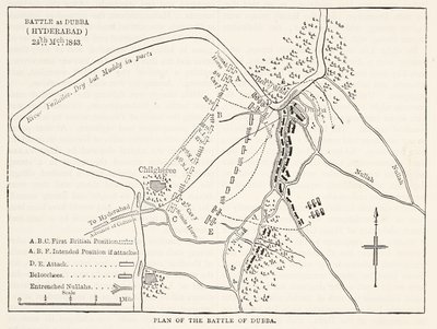 Dubba (Haydarabad) Savaşı Planı 24 Mart 1843, Cassells Illustrated History of England