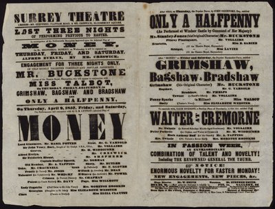 Surrey Tiyatrosu tarafından yayınlanan Playbill by English School